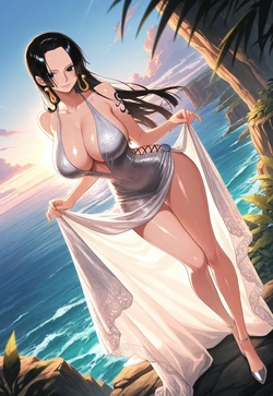 Cliffside Mesh & Cascading Curves - Sleeveless, Wind-Caressed Display [AI Generated]