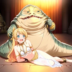 [白い物質] Hinata Tachibana - Jabba Slave (Fantasy Bishoujo Juniku Ojisan to) [Ai Generated]