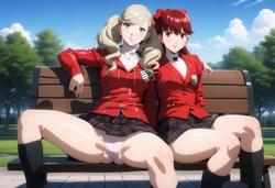 [タカーノ] 高巻杏＆芳澤すみれ - おパンツ見せ (ペルソナ5) [61p] (Patreon) [AI Generated]