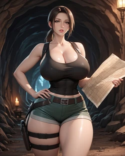 [Konoha Waifus] Lara Croft Cave Climax [AI Generated]