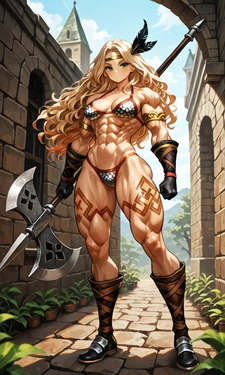 Amazon(Dragon's crown) x Orc 70p (Muscle girl x Orc) [AI Generated]
