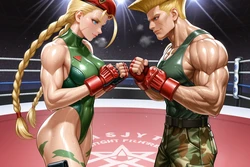 hibiki_m Cammy x Guile MMA Fight 50p (Illustration) [AI Generated]