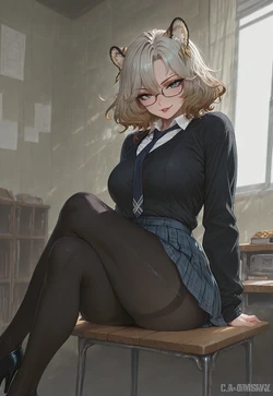 At the Desk, Taking Risks - Xilonen's Irresistible Proposition [AI Generated]