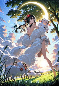 Sheep-Eared, Wool-Bared - Her Fluffy, Naked Horizon Gaze [AI Generated]