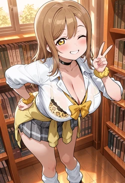 [Nankoai] Hanamaru Kunikida-国木田花丸-req-library-gyaru-leopard.print- (Patreon) [AI Generated]