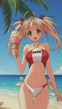 anime beach bikini girl [AI Generated]