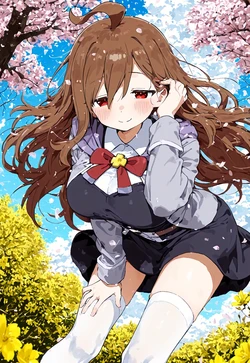 School Jacket, Wind's Packet - Her Petal-Framed Proposition [AI Generated]