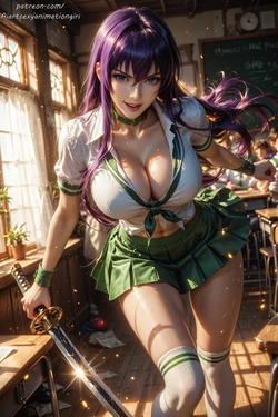 [Patreon] [AiASAG] [4K] 🎄Busujima Saeko☕ - Preview [AI Generated]