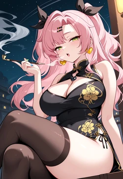 Smoke & Silk's Nighttime Grip - Dutch-Angled, Seductive Gaze [AI Generated]