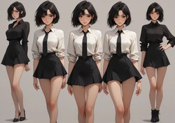 [TrashGer] Black hair secretary MMF Threesome groupsex [AI Generated]