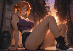 [TrashGer] Redhead in the alley MMF Threesome groupsex [AI Generated]