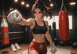 [TrashGer] Black hair boxing MMF Threesome groupsex [AI Generated]