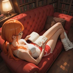 [TrashGer] Redhead on the sofa MMF Threesome groupsex [AI Generated]