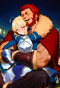 [MOKIIIMOKIII] Artoria x Iskandar [AI Generated]