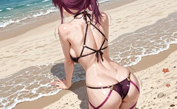 [KALA AI NSFW] Kafka on beach (Patreon) [AI Generated]