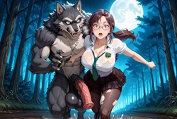 Mari Makinami (Evangelion) - Werewolf Forest [CreamHorseAI] AI Generated
