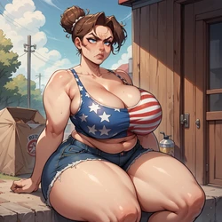 American Flag Bikini (AI Generated)