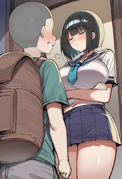 [gumiii] Pervert Brat vs. Black-Haired Bob-cut Girl ③ [AI Generated]
