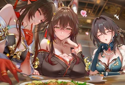 [神奇牛子] 撃破特効お姉さんたちのお茶会 | 격파 특효 누님들의 다과회 [AI Generated]