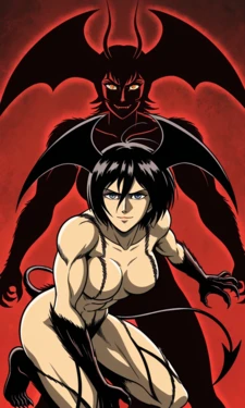 (Shingeki no kyojin/devilman lady) Mikasa Ackerman devilman form [ai generated]