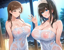 (AID oll) Yukari Mizumoto & Fumika Sagisawa / アイドル混"欲"温泉#1 [AI Generated]