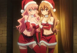 [LoveHUwU] Taiga Aisaka and Louise 2 [ 3p | Christmas | breast version ] | Toradora! | Zero no Tsukaima [AI Generated]