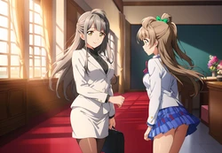 [LoveHUwU] Minami Kotori and Minami Mom | Love Live! [AI Generated]