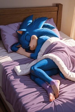 Sonic transformation, half comics. Sonic to femboy to woman transformation (AI Generated)