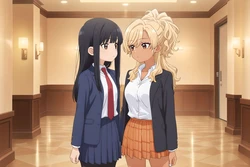 [LoveHUwU] Yamamoto x Wada [ Yuri ] | Food Court de, Mata Ashita. [AI Generated]