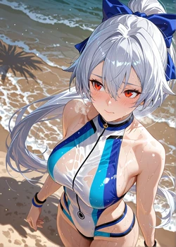 [KALA AI NSFW (VAMA)] - tomoe gozen (swimsuit) < Ai generated >