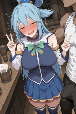 [Efesto90] Drunk Aqua - アクア [patreon][AI Generated]