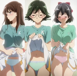 [Ferrappuccino-FPart] (Junna Inoue・Subame Kamaya・Masako Sakai) Getting to see their panties while they make a disgusted face!  [AI Generated]