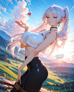 Patreon - Waifu Leveling - Frieren🤍( She sweats when I look at her 🥵) [AI GENERATED]