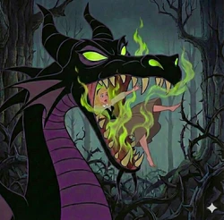 Aurora gets eaten and digested by Dragon Maleficent [AI Generated]