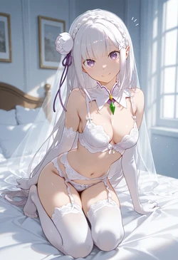 [Ayano] Emilia - Wedding Lingerie [AI Generated]