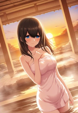 (PartyProject145) Fumika in the Open-Air Bath [AI Generated]