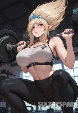 [SultrySpark] Janna (League of Legends) Gym (Patreon) [AI Generated] with watermark [33pics set]
