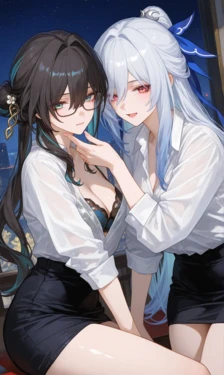 [Reiji] Ruan Mei × Jingliu (Honkai Star Rail) – Overtime with Two Secretaries [AI Generated]