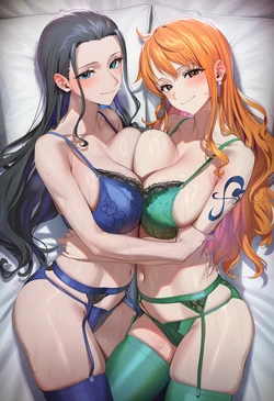 [ChocoPizza] v4c/ffm/3p: nico robin + nami + luffy 230 [AI Generated]