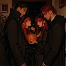[TrashGer] Redhead Halloween MMF Threesome groupsex [AI Generated]