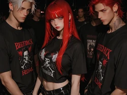 [TrashGer] Redhead Punk Rock MMF Threesome groupsex [AI Generated]