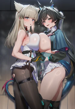 [ChocoPizza] v4c/ffm/3p: perlica + chen qianyu (arknights) 259 [AI Generated]