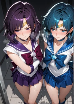 [KALA AI NSFW (VAMA)] - Sailor Saturn x Sailor Mercury (Patreon) (AI Generated)
