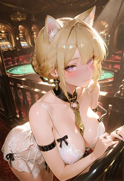 [MoekoAI] EvelynChevalier Cat Negligee Pose [AI Generated]