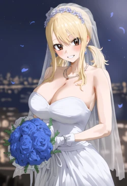 [GintoAI] Lucy Heartfilia Wedding Dress (Fairy Tail) [AI Generated]