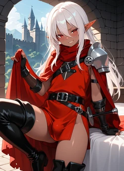 Trap Adventurist. Dark Elf Sworder.[AI Generated]