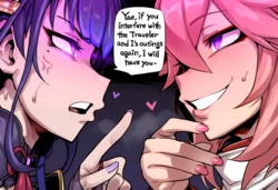 Aroma - Raiden x Yae x Aether - Futa on Male/Light-NTR - 60p [Doujin] [AI Generated]