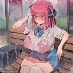 [xDomiKami]nakano nino  - bus stop[AI Generated]