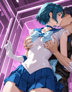 [Belly Art] Sailor Mercury [AI Generated]