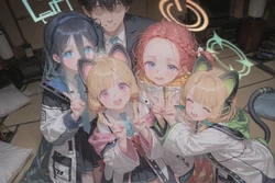 Cunnyfunky 29-8-2025(aris (blue archive),momoi (blue archive),midori (blue archive) ,yuzu (blue archive),)  [AI Generated]